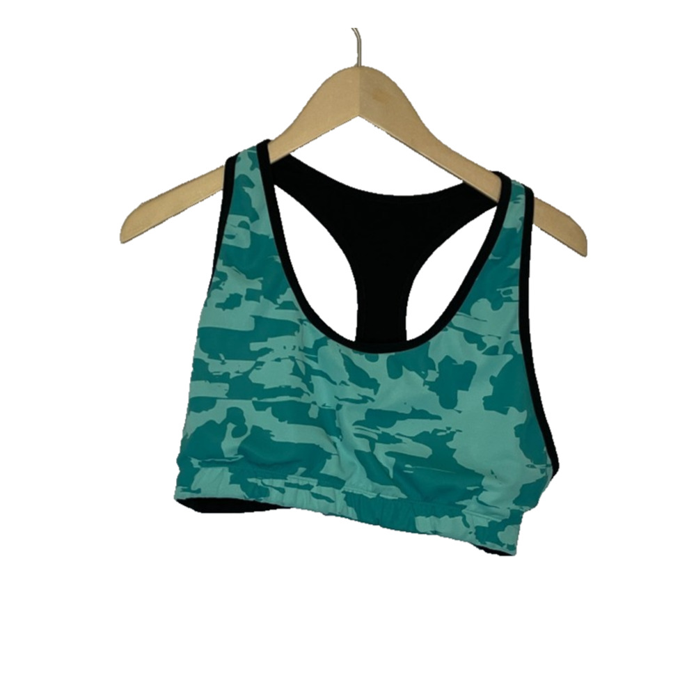 Women's Large New Balance Teal Blue Racerback Unpadded Sports Bra Polyester